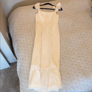 Z Supply Ivory Maxi Dress with Ruffled Straps